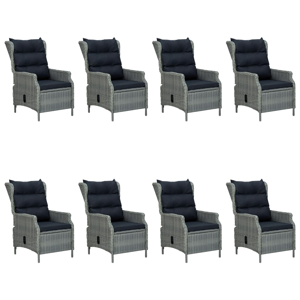 vidaXL Set mobilier de grădină, 9 piese, gri deschis vidaXL Set mobilier de grădină, 9 piese, gri deschis