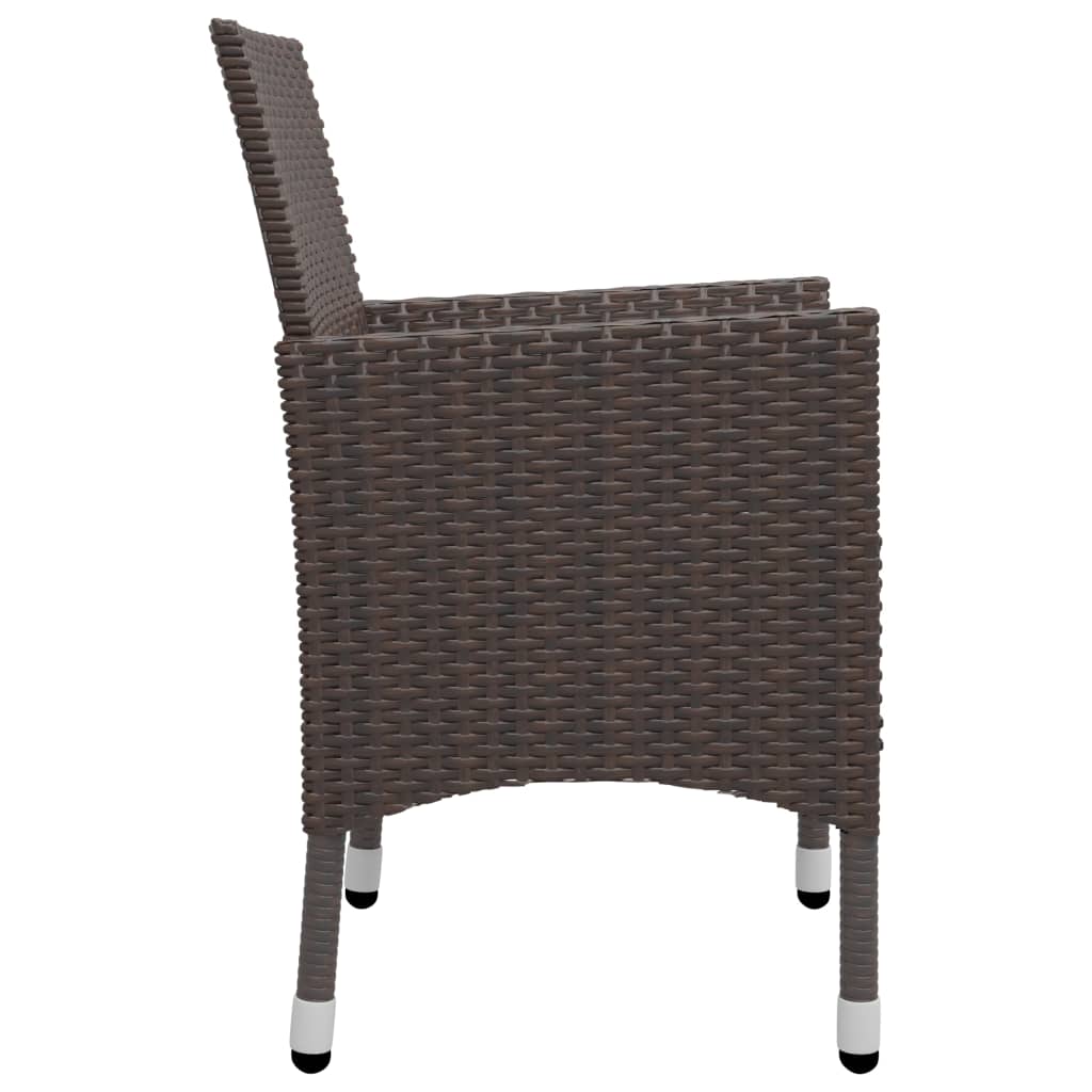 vidaXL Set mobilier de grădină, 3 piese, maro vidaXL Set mobilier de grădină, 3 piese, maro