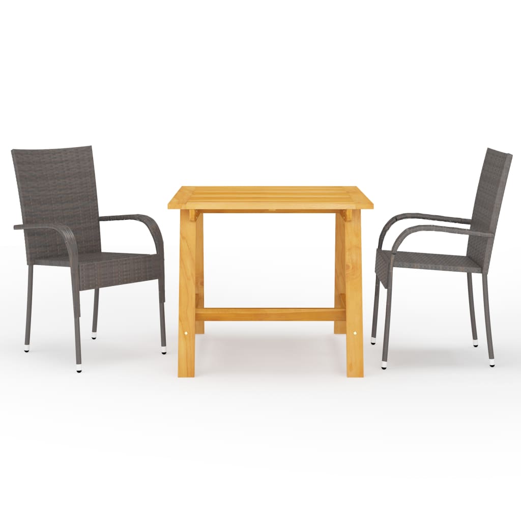 vidaXL Set mobilier de grădină, 3 piese, maro vidaXL Set mobilier de grădină, 3 piese, maro