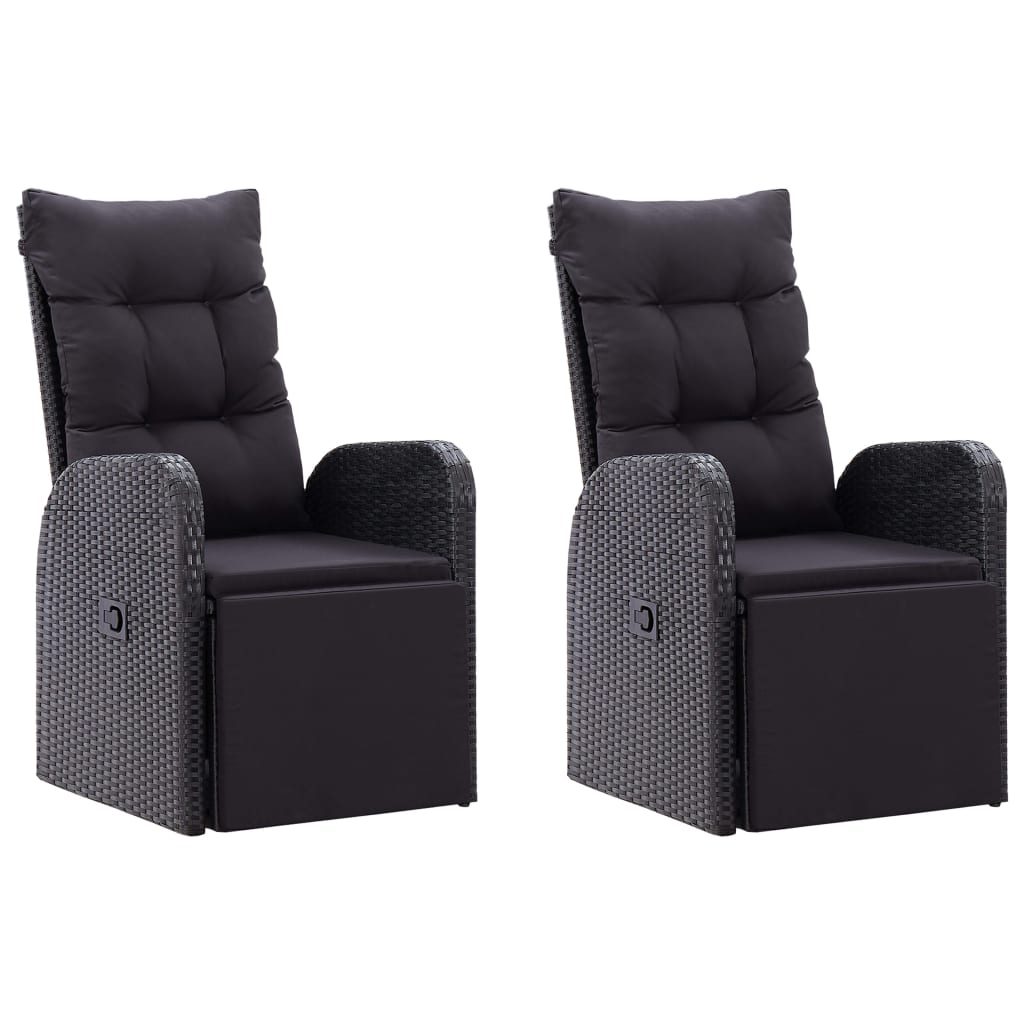 vidaXL Set mobilier de grădină, 3 piese, negru vidaXL Set mobilier de grădină, 3 piese, negru