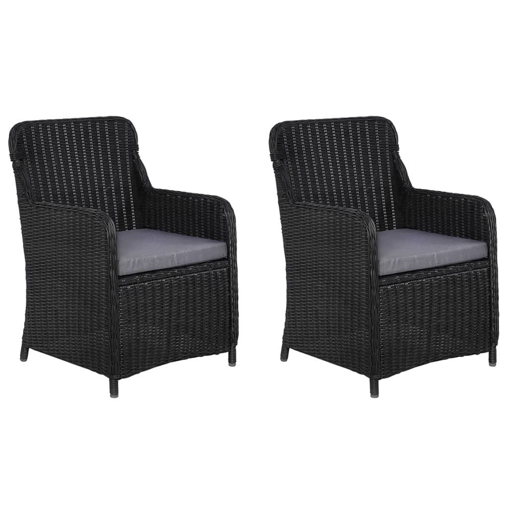 vidaXL Set mobilier de grădină, 3 piese, negru