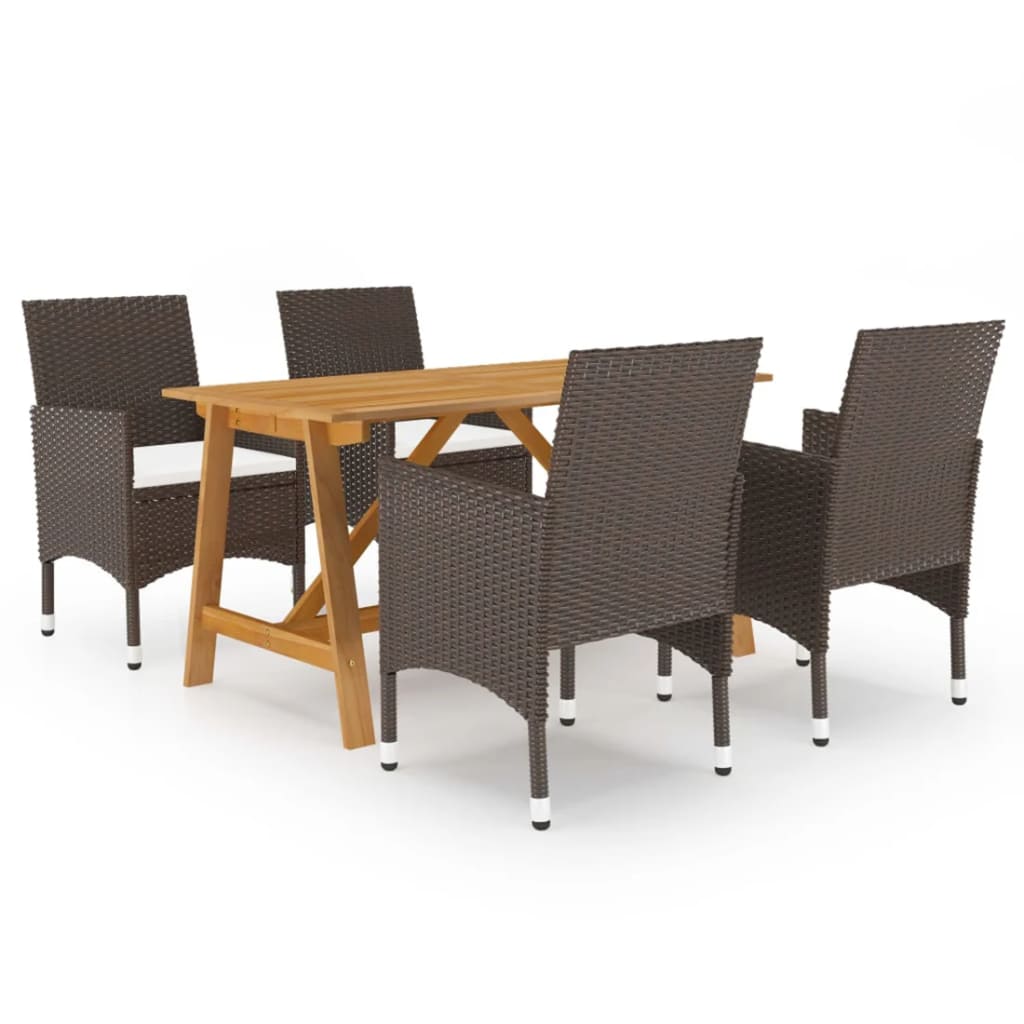 vidaXL Set mobilier de grădină, 5 piese, maro vidaXL Set mobilier de grădină, 5 piese, maro