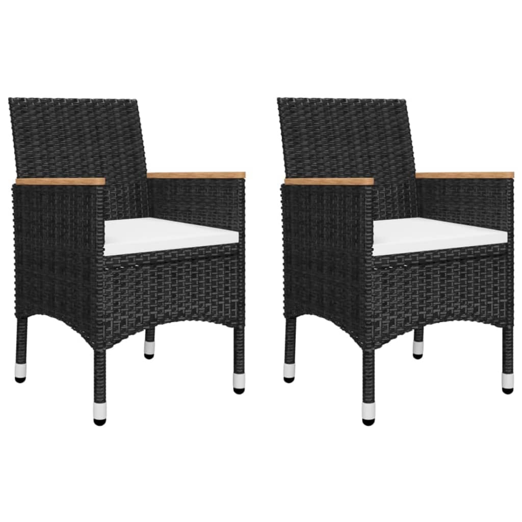 vidaXL Set mobilier de grădină, 5 piese, negru