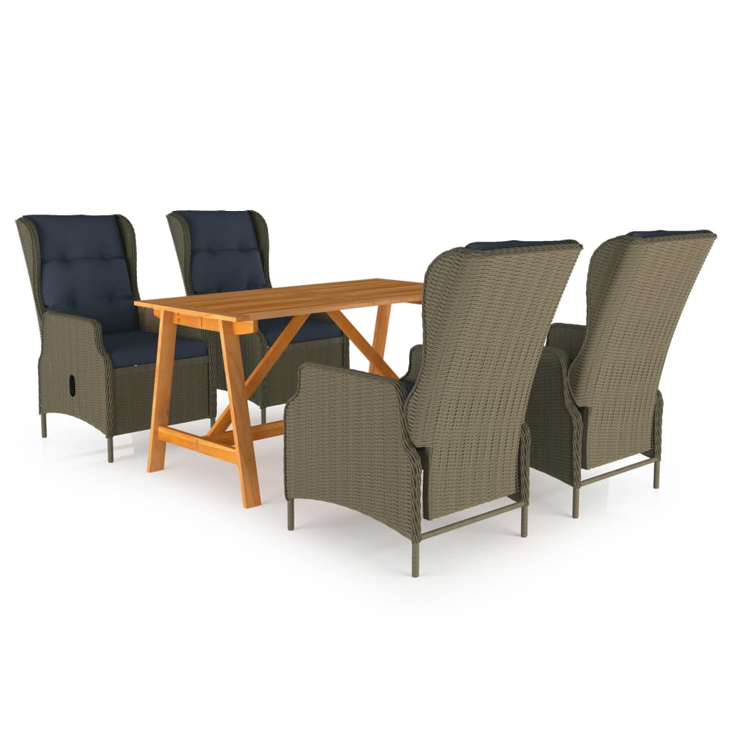 vidaXL Set mobilier de grădină, 5 piese, maro vidaXL Set mobilier de grădină, 5 piese, maro