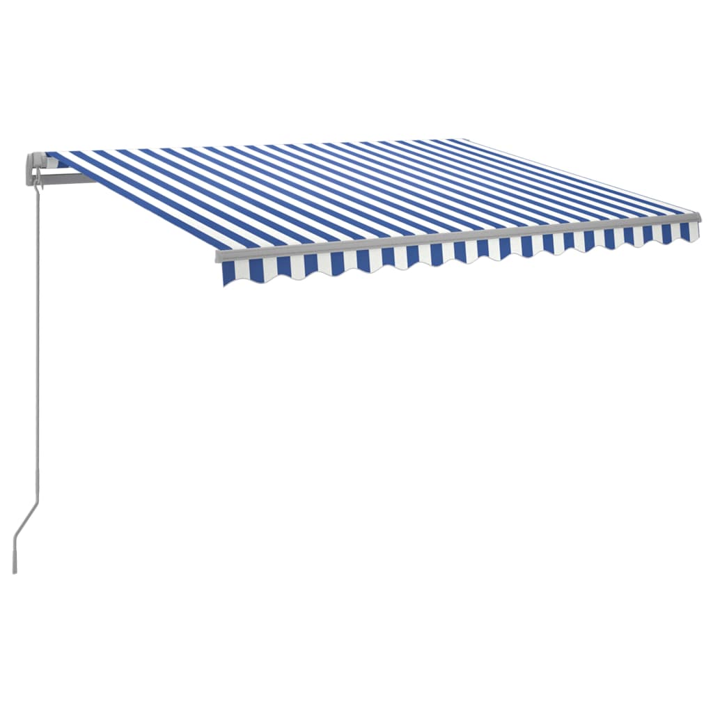 vidaXL Copertină retractabilă manual cu LED albastru și alb 300x250 cm