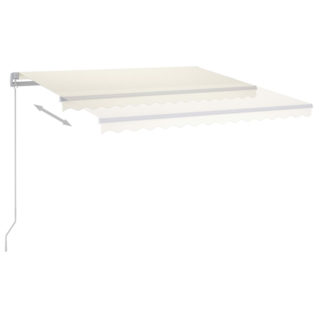 vidaXL Copertină retractabilă manual cu LED, crem, 300x250 cm