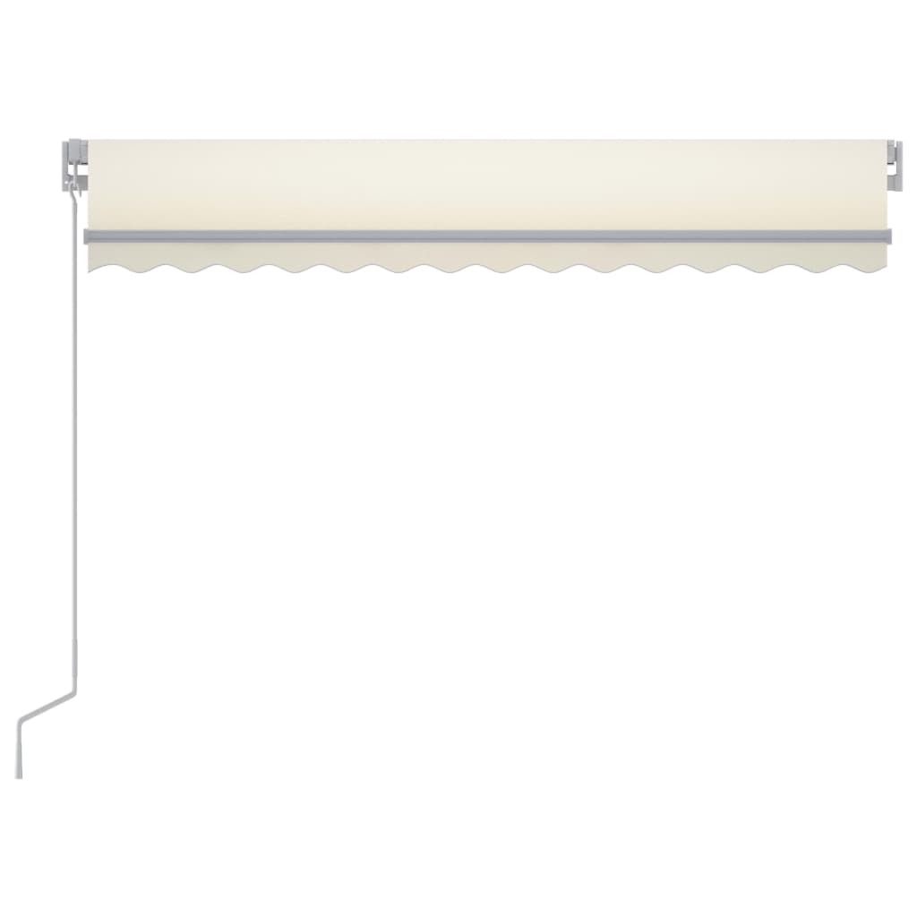vidaXL Copertină retractabilă manual cu LED, crem, 300x250 cm