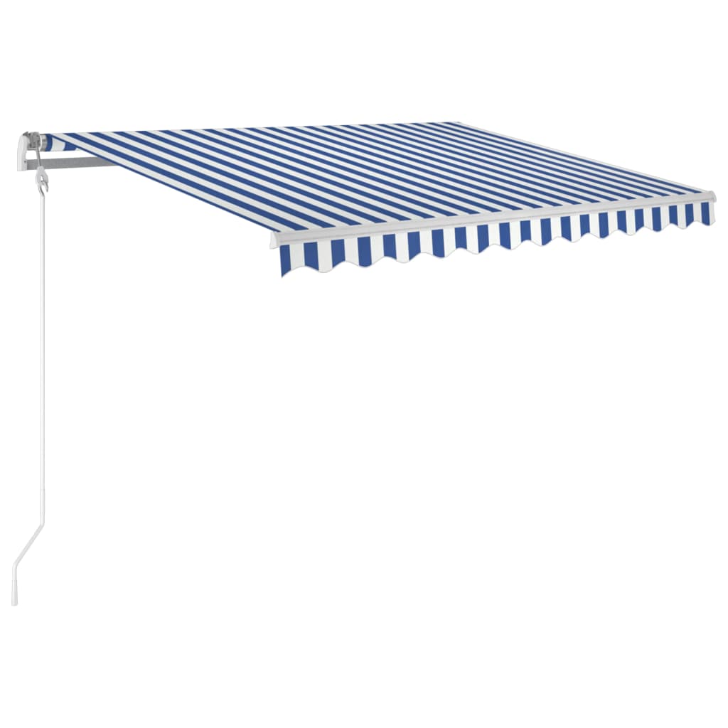 vidaXL Copertină retractabilă automat, albastru și alb, 300x250 cm