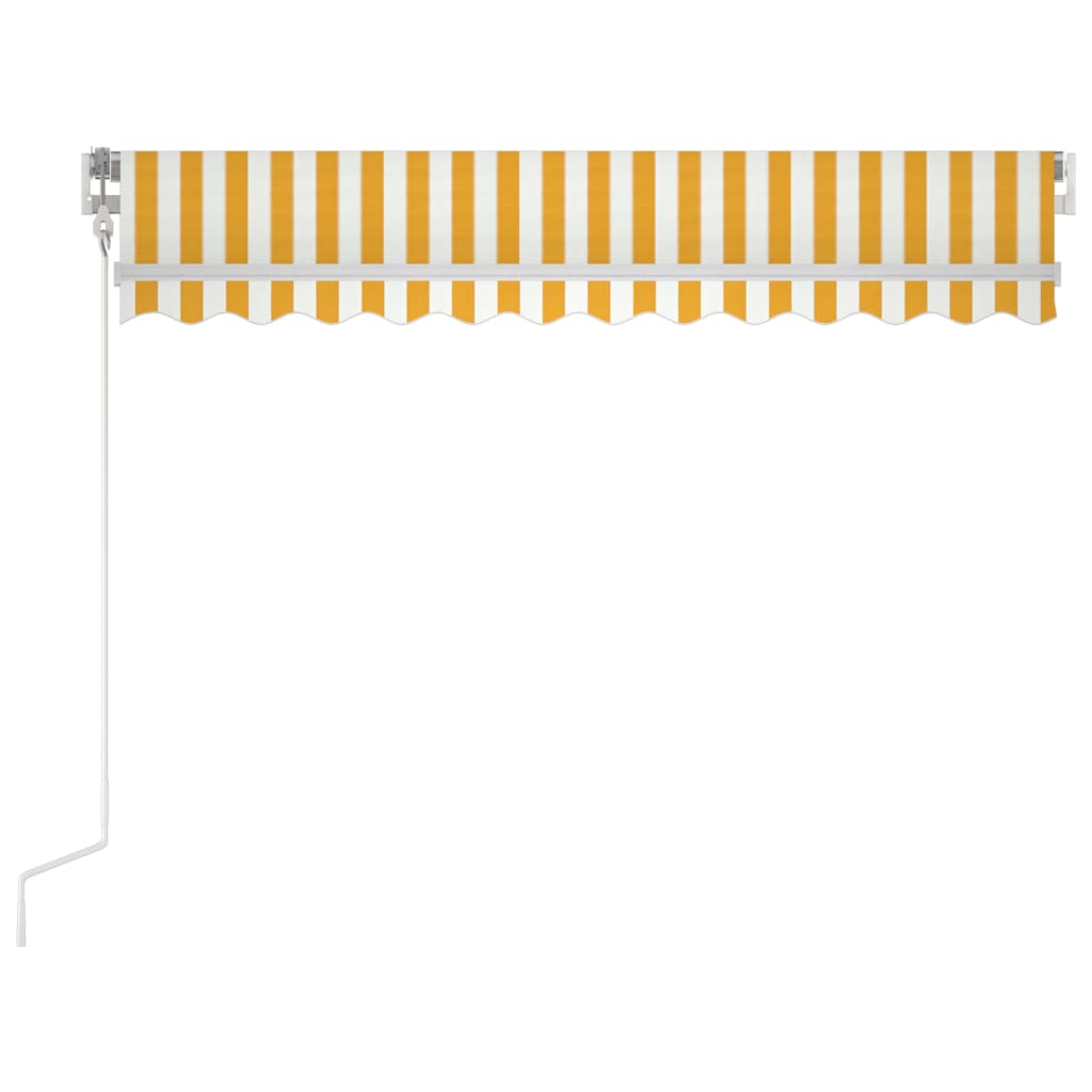 vidaXL Copertină retractabilă automat, galben și alb, 300x250 cm