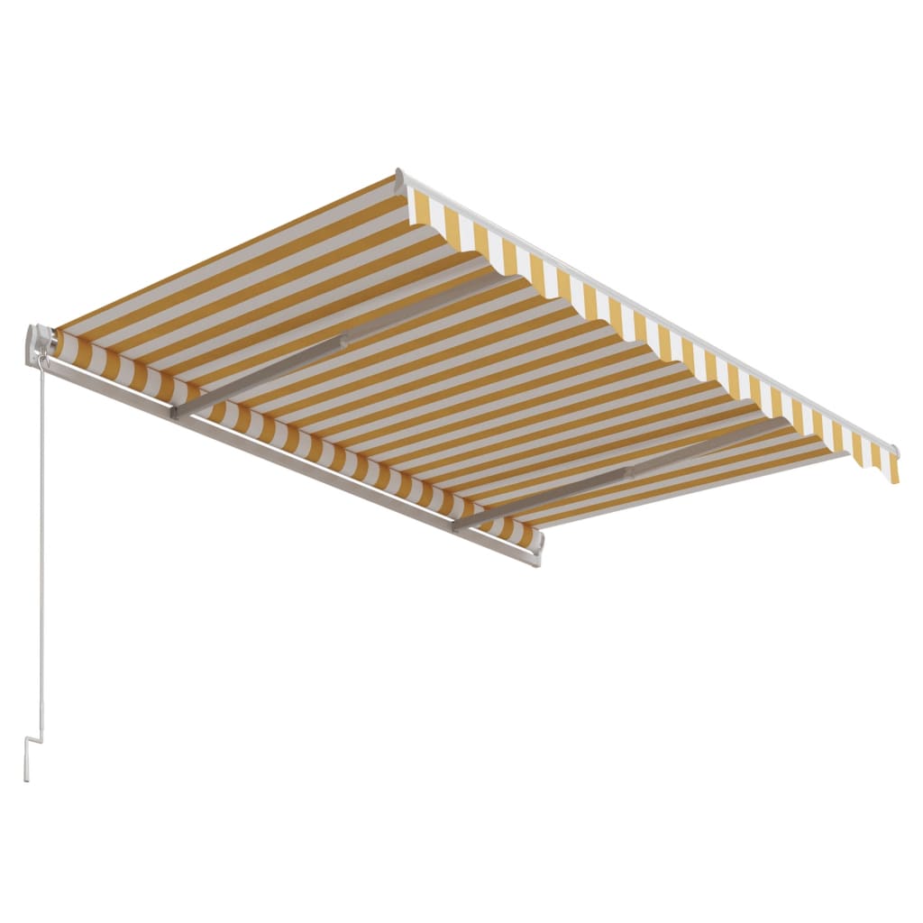 vidaXL Copertină retractabilă automat, galben și alb, 300x250 cm