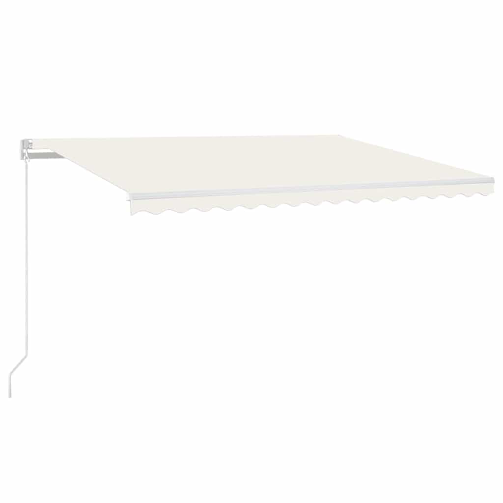 vidaXL Copertină retractabilă manual cu LED, crem, 400x300 cm