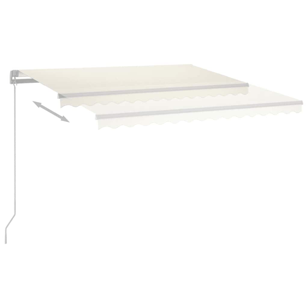 vidaXL Copertină retractabilă manual cu LED, crem, 400x300 cm