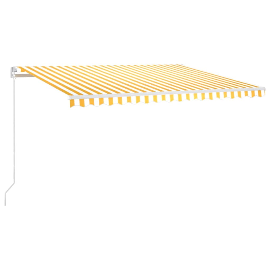 vidaXL Copertină retractabilă manual cu LED, galben & alb, 400x300 cm