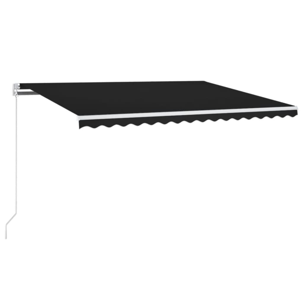 vidaXL Copertină retractabilă manual cu LED, antracit, 400x300 cm