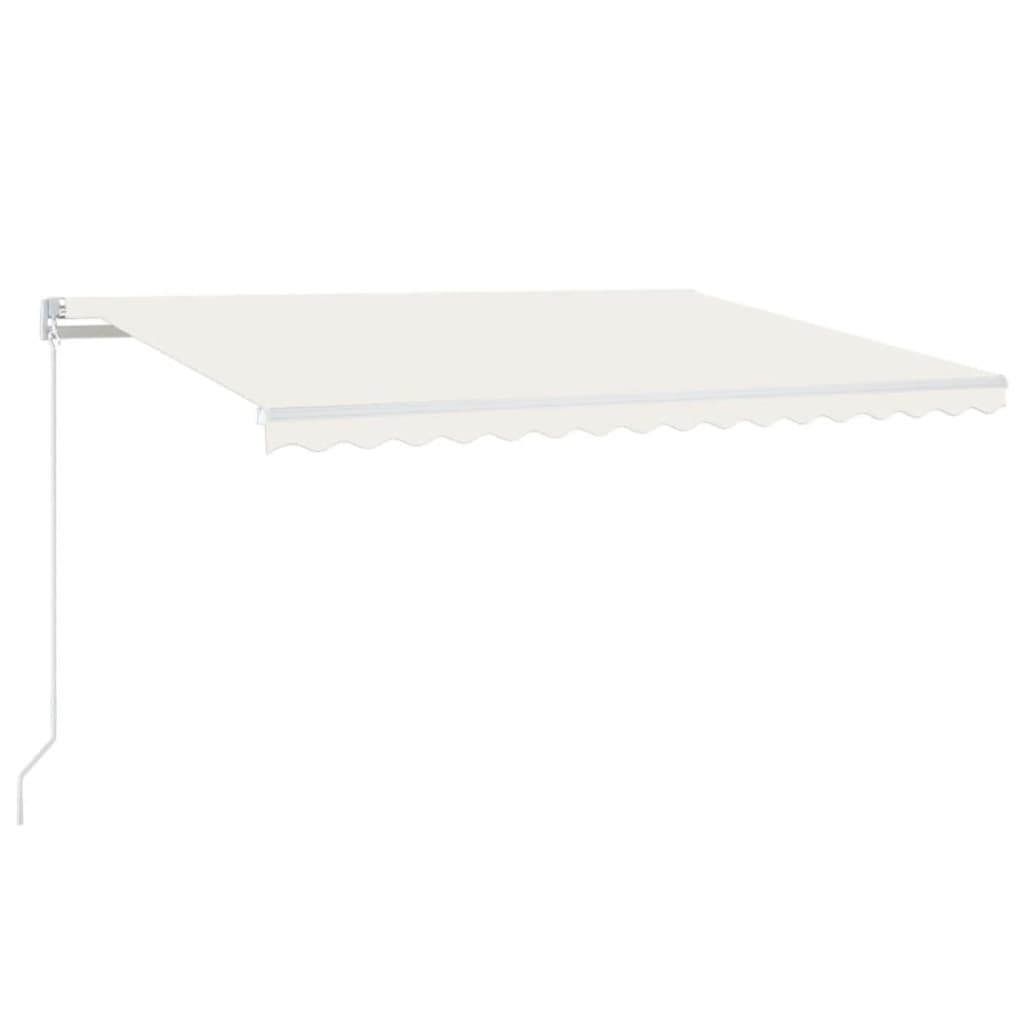 vidaXL Copertină automată cu senzor vânt & LED, crem, 450x300 cm