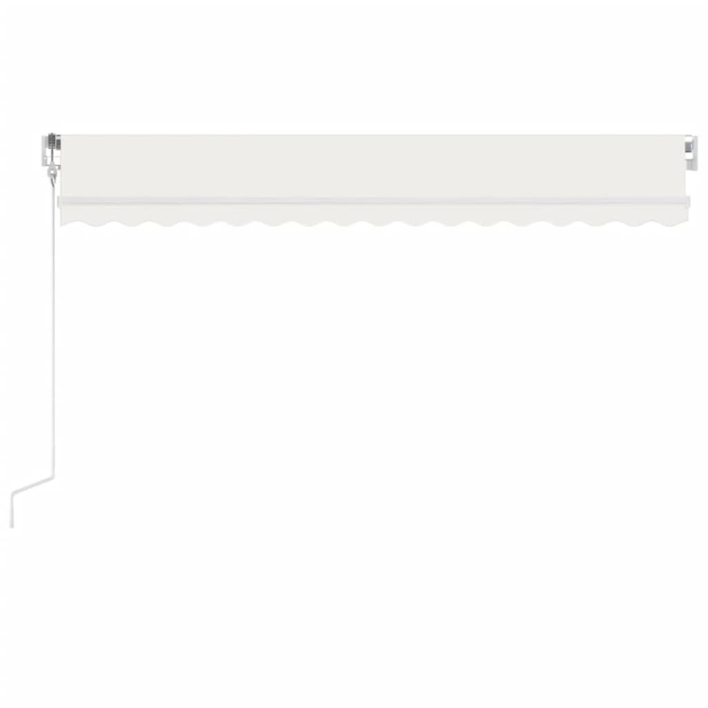 vidaXL Copertină automată cu senzor vânt & LED, crem, 450x300 cm