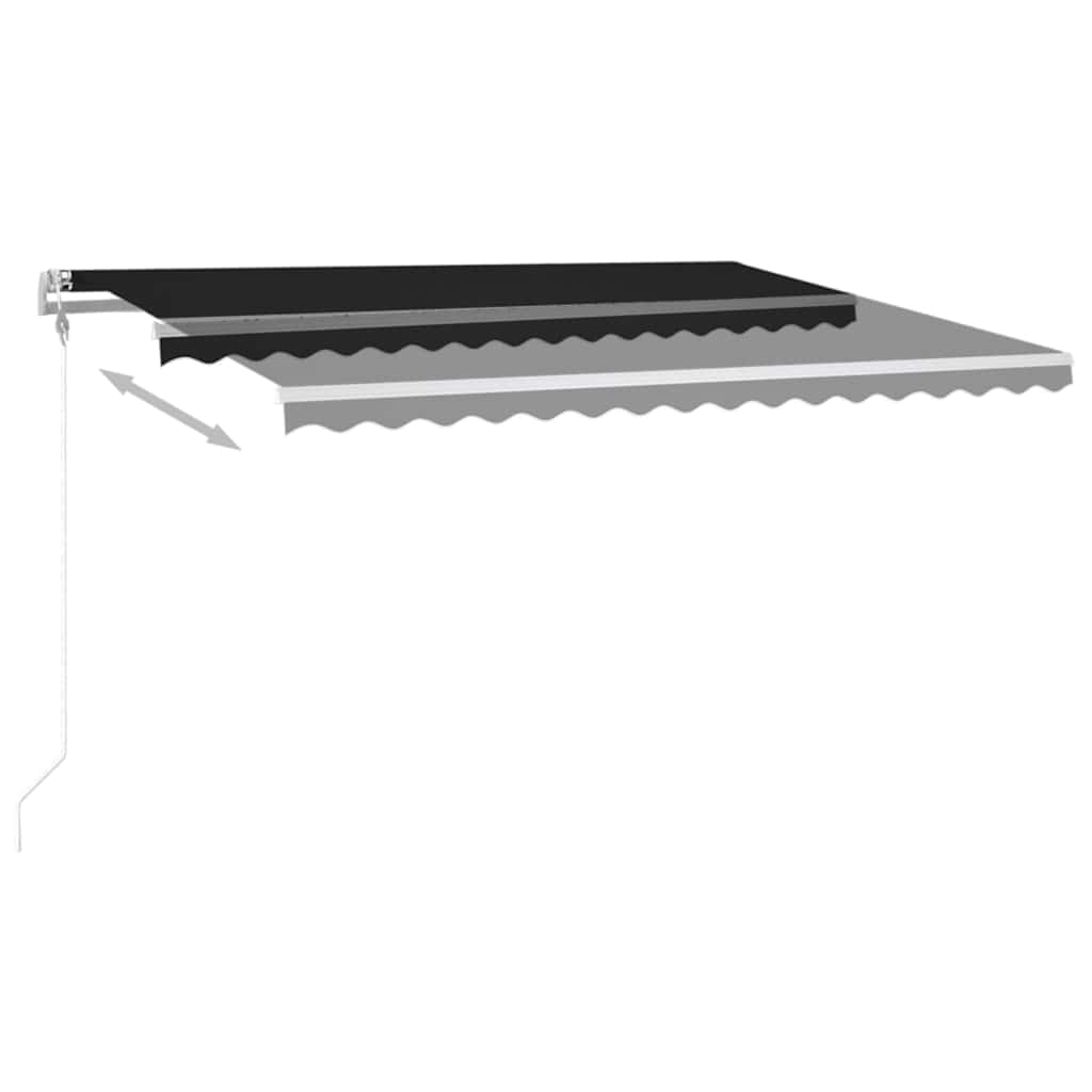 vidaXL Copertină automată cu senzor vânt & LED, antracit, 450x300 cm vidaXL Copertină automată cu senzor vânt & LED, antracit, 450x300 cm