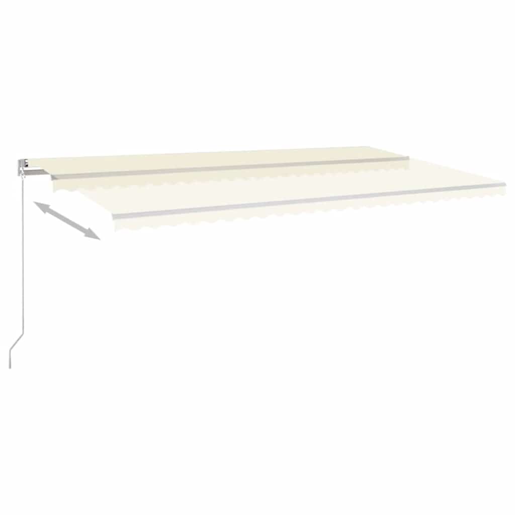 vidaXL Copertină retractabilă manual cu LED, crem, 600x300 cm