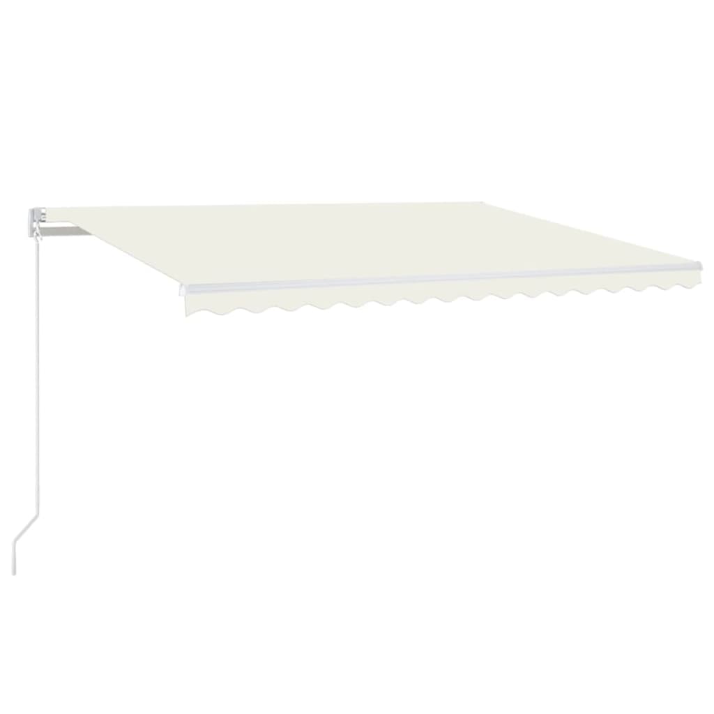 vidaXL Copertină retractabilă manual cu LED, crem, 400x350 cm