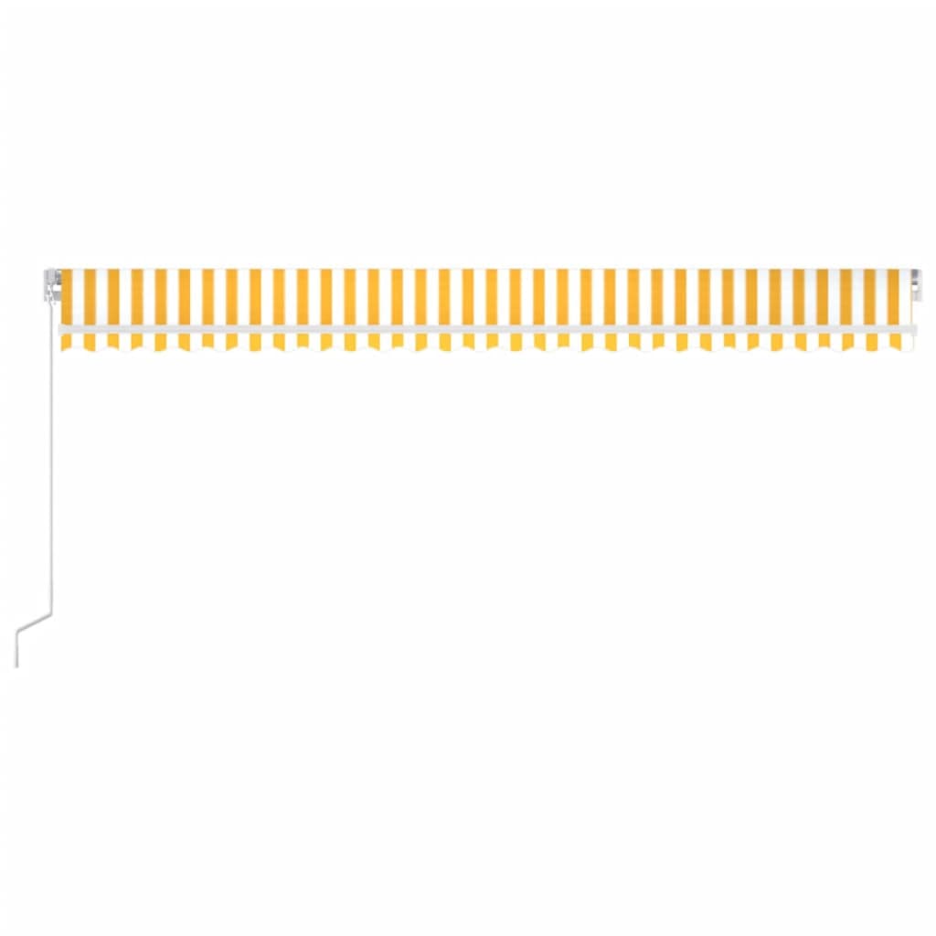 vidaXL Copertină retractabilă manual cu LED, galben și alb, 600x350 cm