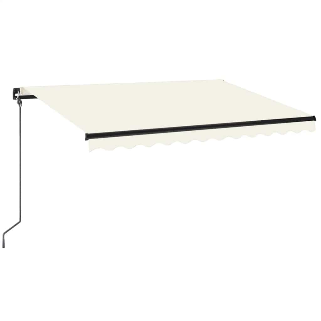 vidaXL Copertină retractabilă manual cu LED, crem, 350x250 cm
