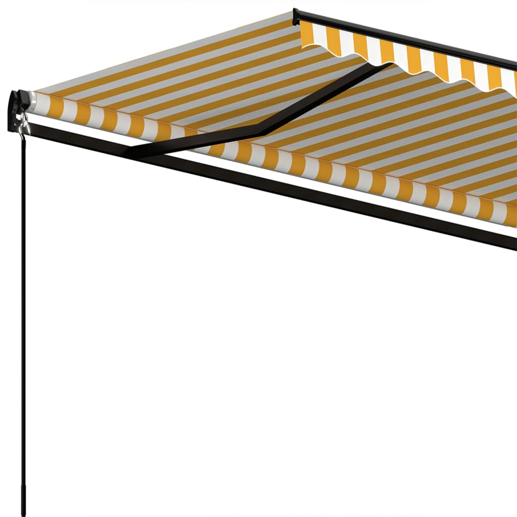 vidaXL Copertină retractabilă automat, galben și alb, 350x250 cm vidaXL Copertină retractabilă automat, galben și alb, 350x250 cm