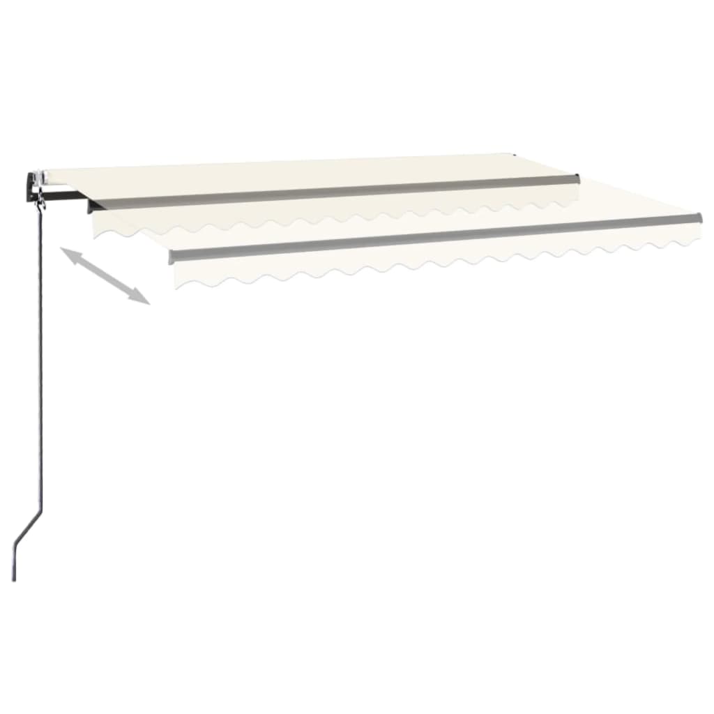 vidaXL Copertină automată cu senzor vânt & LED, crem, 500x300 cm vidaXL Copertină automată cu senzor vânt & LED, crem, 500x300 cm