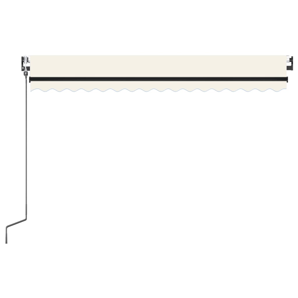 vidaXL Copertină automată cu senzor vânt & LED, crem, 400x350 cm