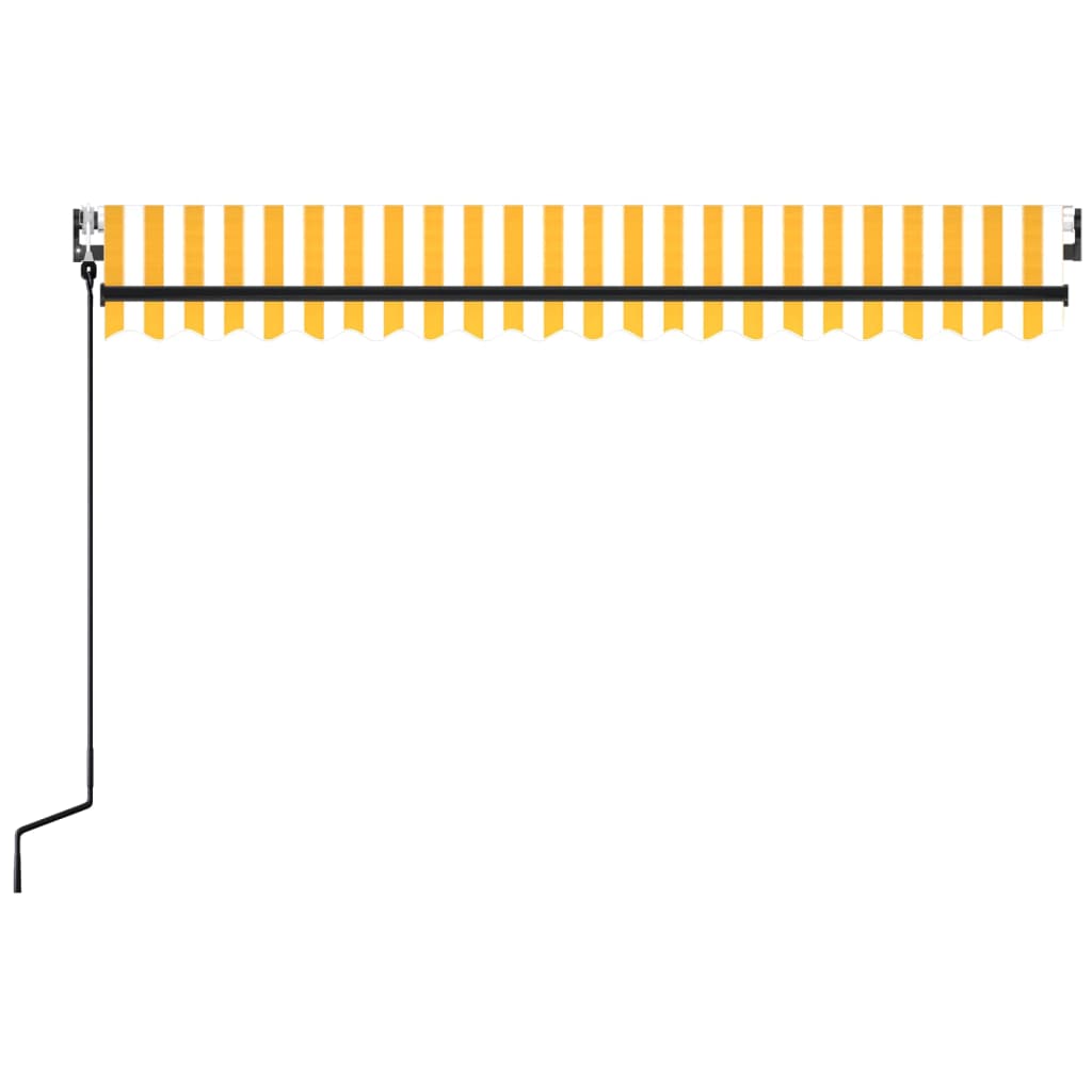 vidaXL Copertină retractabilă automat, galben și alb, 450x350 cm