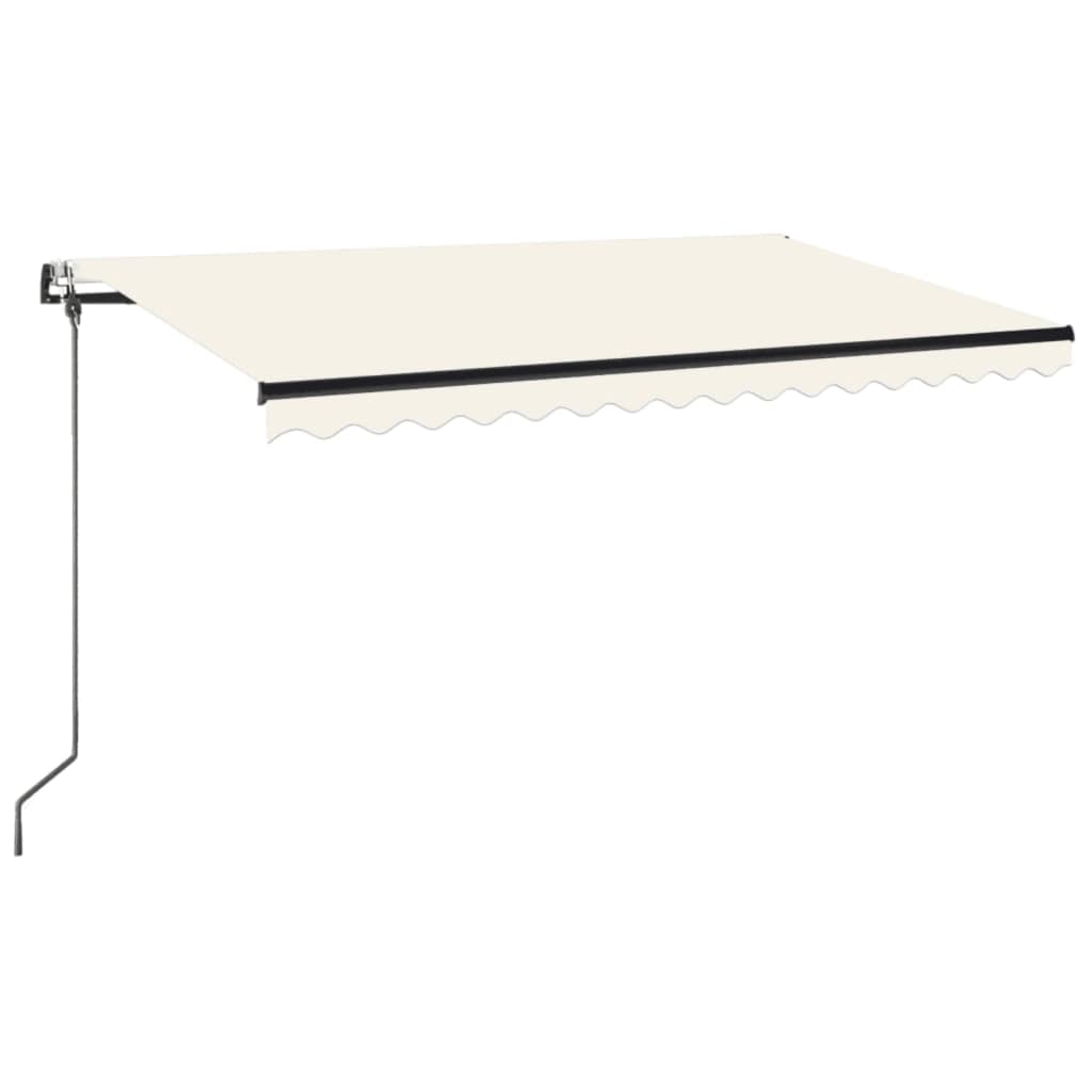 vidaXL Copertină automată cu LED & senzor vânt, crem, 450x350 cm vidaXL Copertină automată cu LED & senzor vânt, crem, 450x350 cm