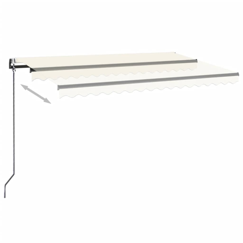 vidaXL Copertină automată cu LED & senzor vânt, crem, 450x350 cm vidaXL Copertină automată cu LED & senzor vânt, crem, 450x350 cm