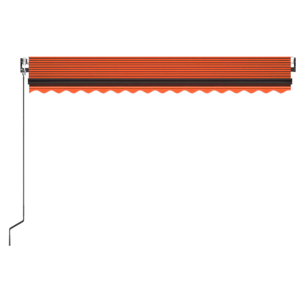 vidaXL Copertină automată, senzor vânt & LED, oranj/maro, 450x350 cm