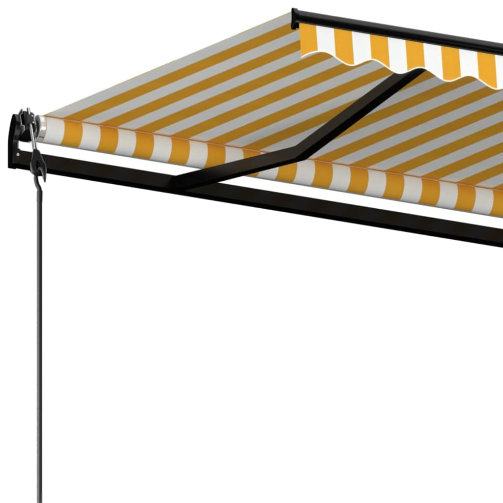 vidaXL Copertină retractabilă automat, galben și alb, 500x350 cm
