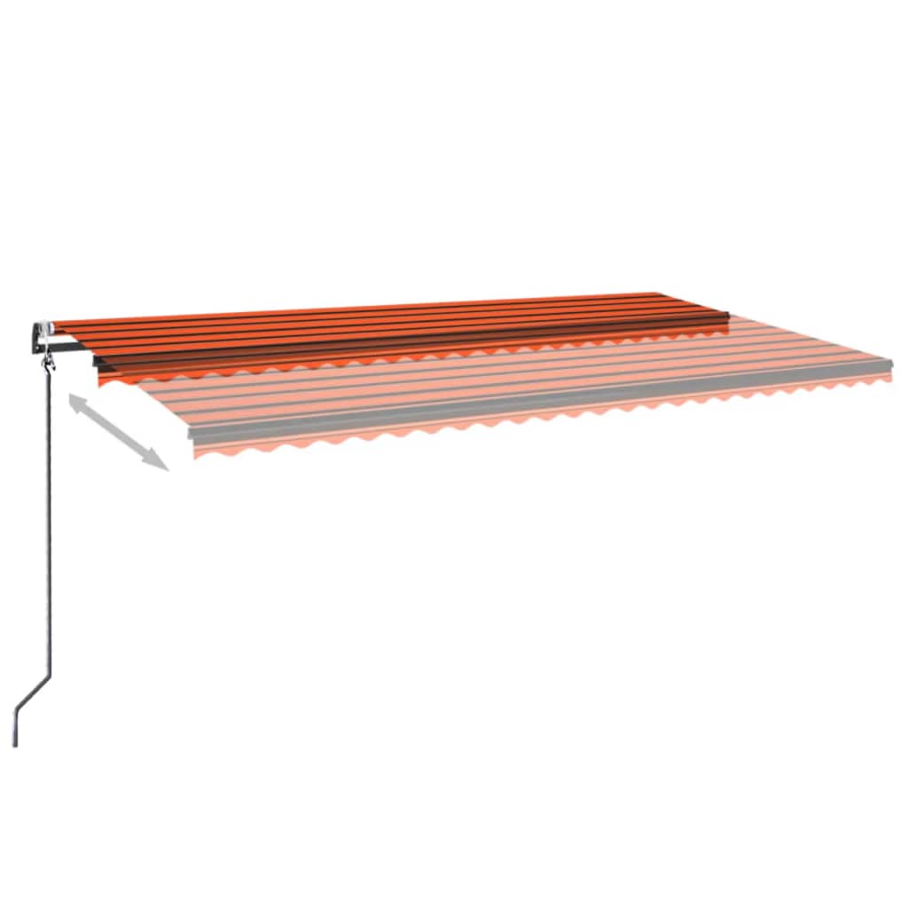 vidaXL Copertină automată cu senzor vânt & LED, oranj/maro, 600x350 cm vidaXL Copertină automată cu senzor vânt & LED, oranj/maro, 600x350 cm