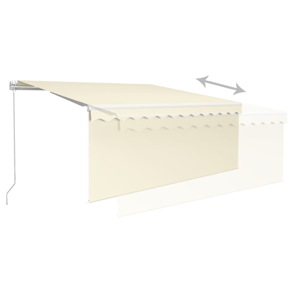 vidaXL Copertină retractabilă manual cu stor&LED, crem, 3x2,5 m vidaXL Copertină retractabilă manual cu stor&LED, crem, 3x2,5 m
