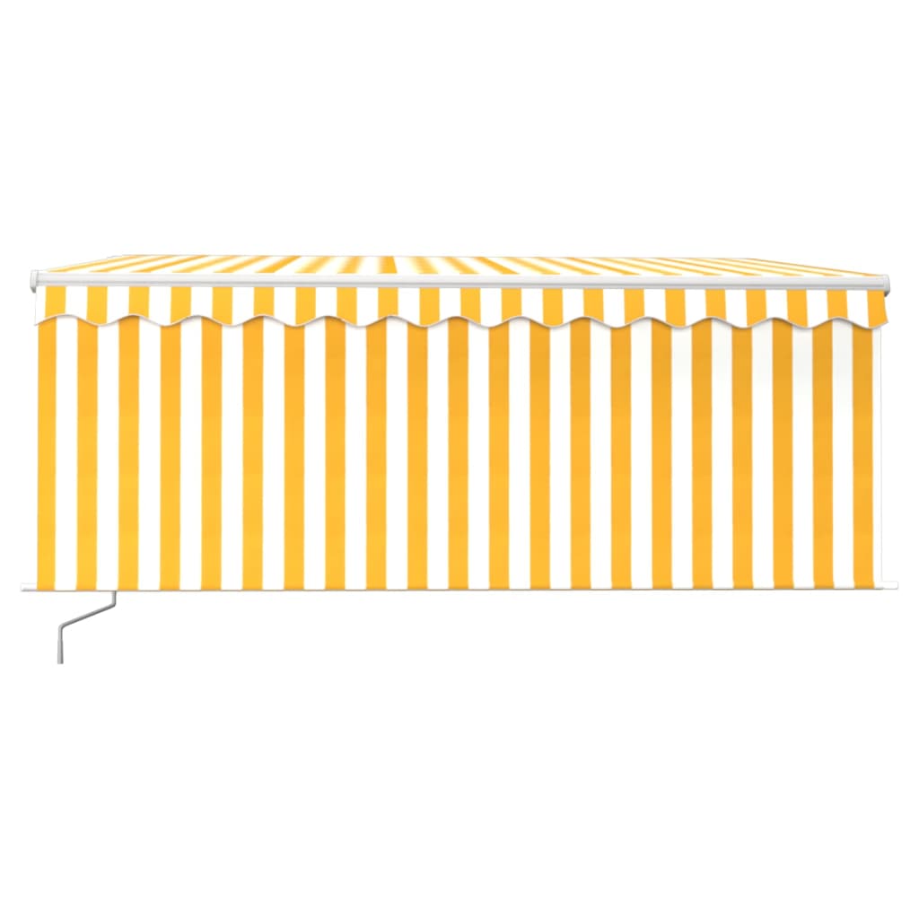 vidaXL Copertină retractabilă manual cu stor&LED galben & alb 3x2,5 m vidaXL Copertină retractabilă manual cu stor&LED galben & alb 3x2,5 m