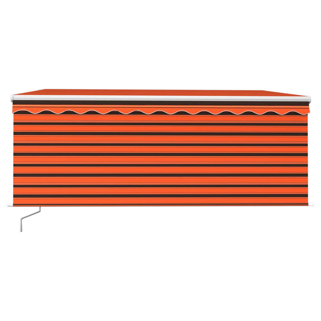 vidaXL Copertină retractabilă manual stor&LED portocaliu&maro 3x2,5 m vidaXL Copertină retractabilă manual stor&LED portocaliu&maro 3x2,5 m