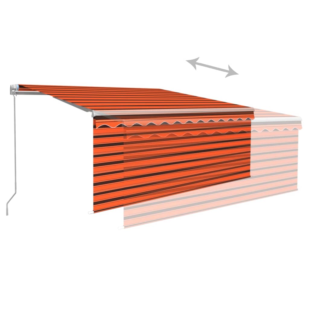 vidaXL Copertină retractabilă manual stor&LED portocaliu&maro 3x2,5 m vidaXL Copertină retractabilă manual stor&LED portocaliu&maro 3x2,5 m