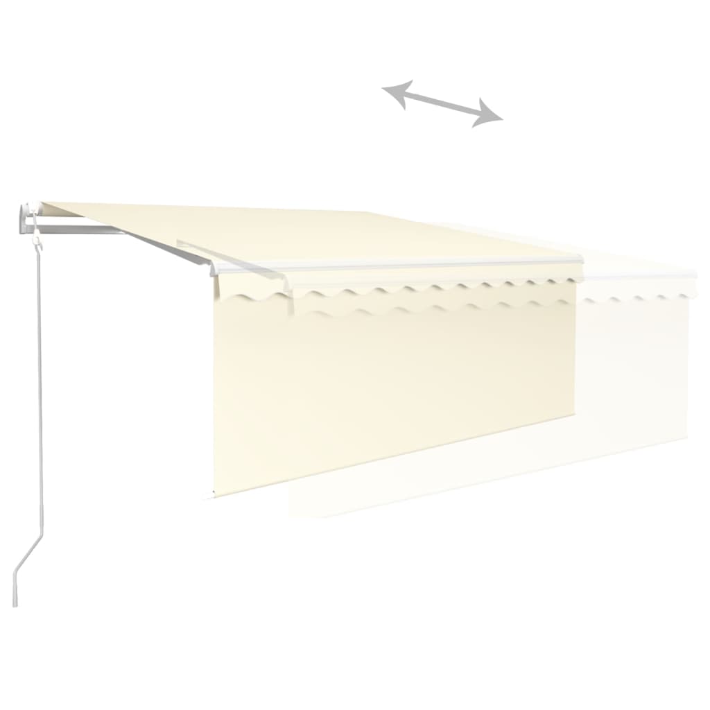 vidaXL Copertină retractabilă automat cu stor, crem, 3x2,5 m