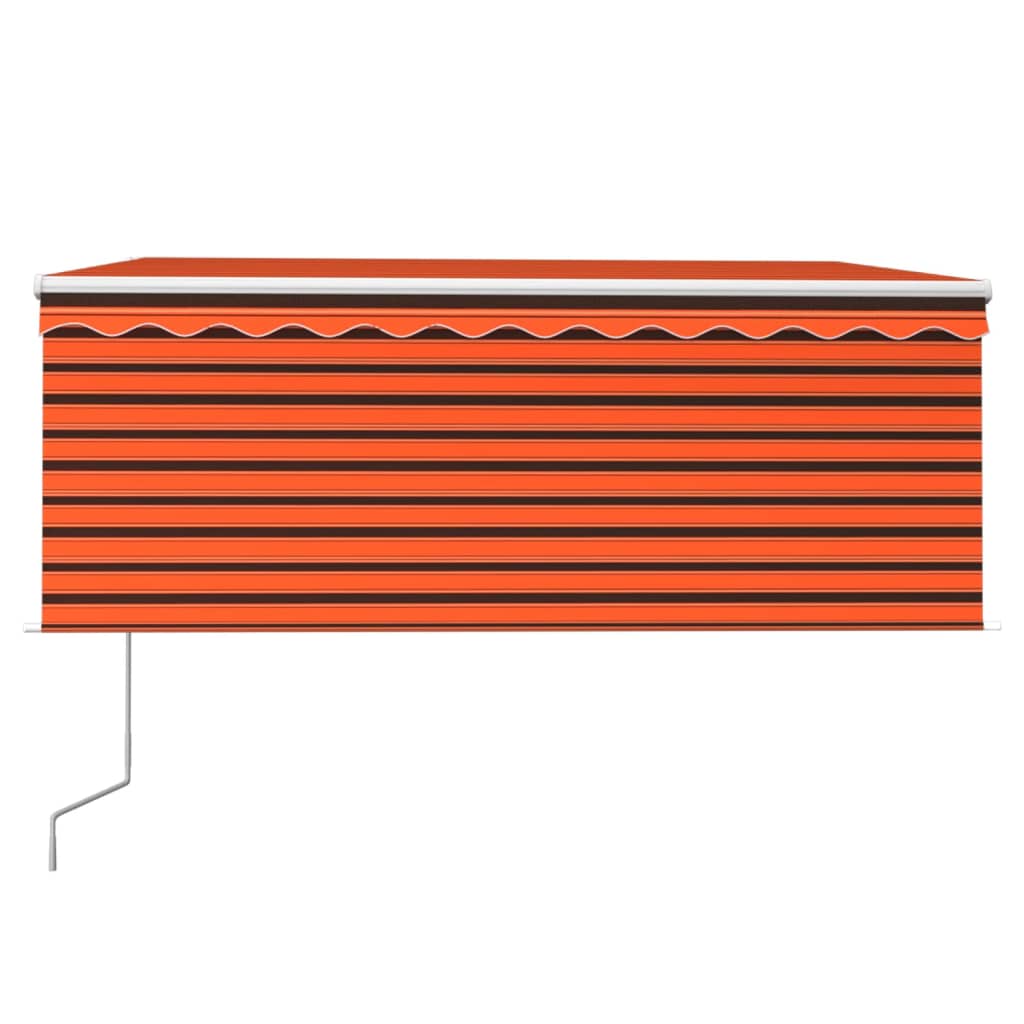vidaXL Copertină retractabilă automat cu stor portocaliu&maro 3x2,5 m