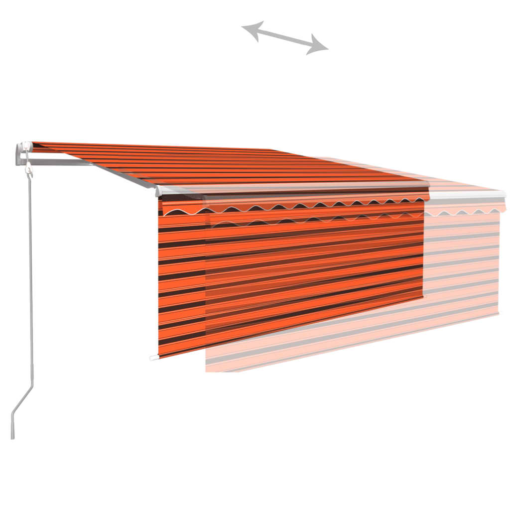 vidaXL Copertină retractabilă automat cu stor portocaliu&maro 3x2,5 m