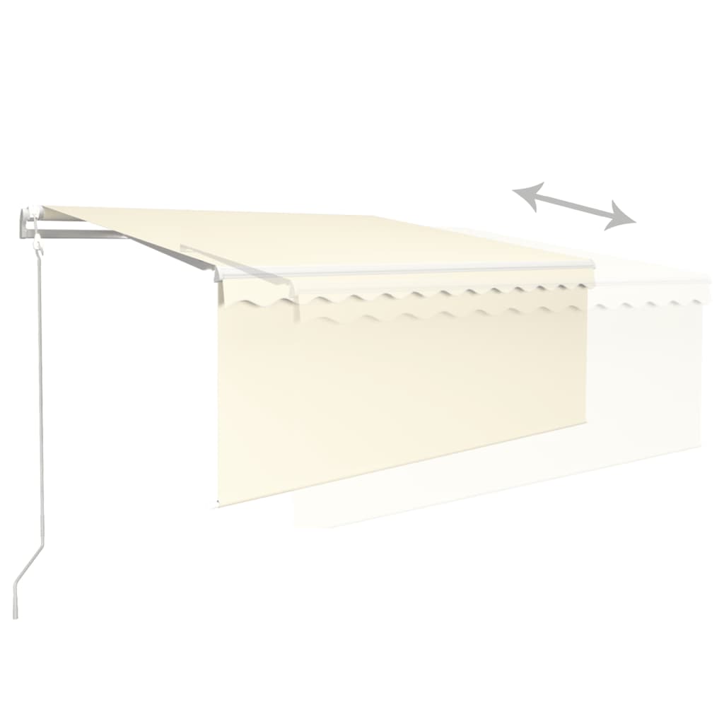 vidaXL Copertină retractabilă automat cu stor, crem, 3,5x2,5 m