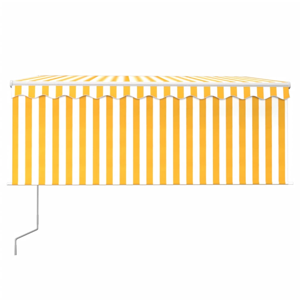 vidaXL Copertină retractabilă automat cu stor, galben&alb, 3,5x2,5 m vidaXL Copertină retractabilă automat cu stor, galben&alb, 3,5x2,5 m
