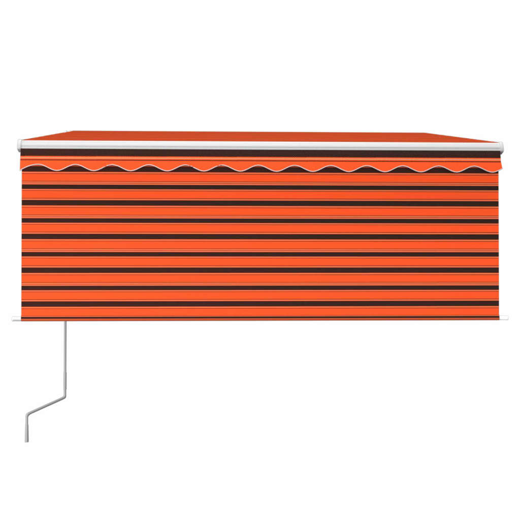 vidaXL Copertină retractabilă automat cu stor portocaliu&maro 3,5x2,5m