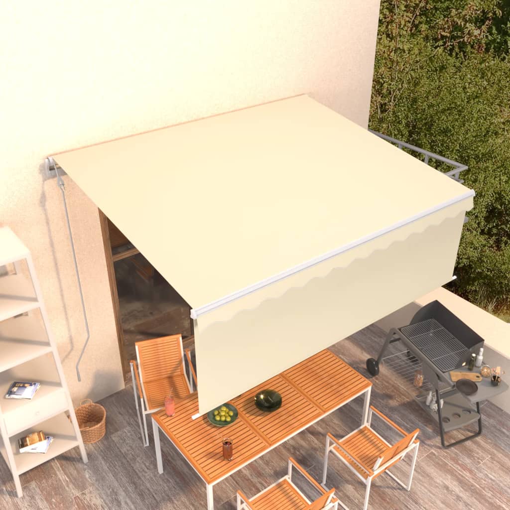 vidaXL Copertină retractabilă automat cu stor, crem, 4x3 m vidaXL Copertină retractabilă automat cu stor, crem, 4x3 m