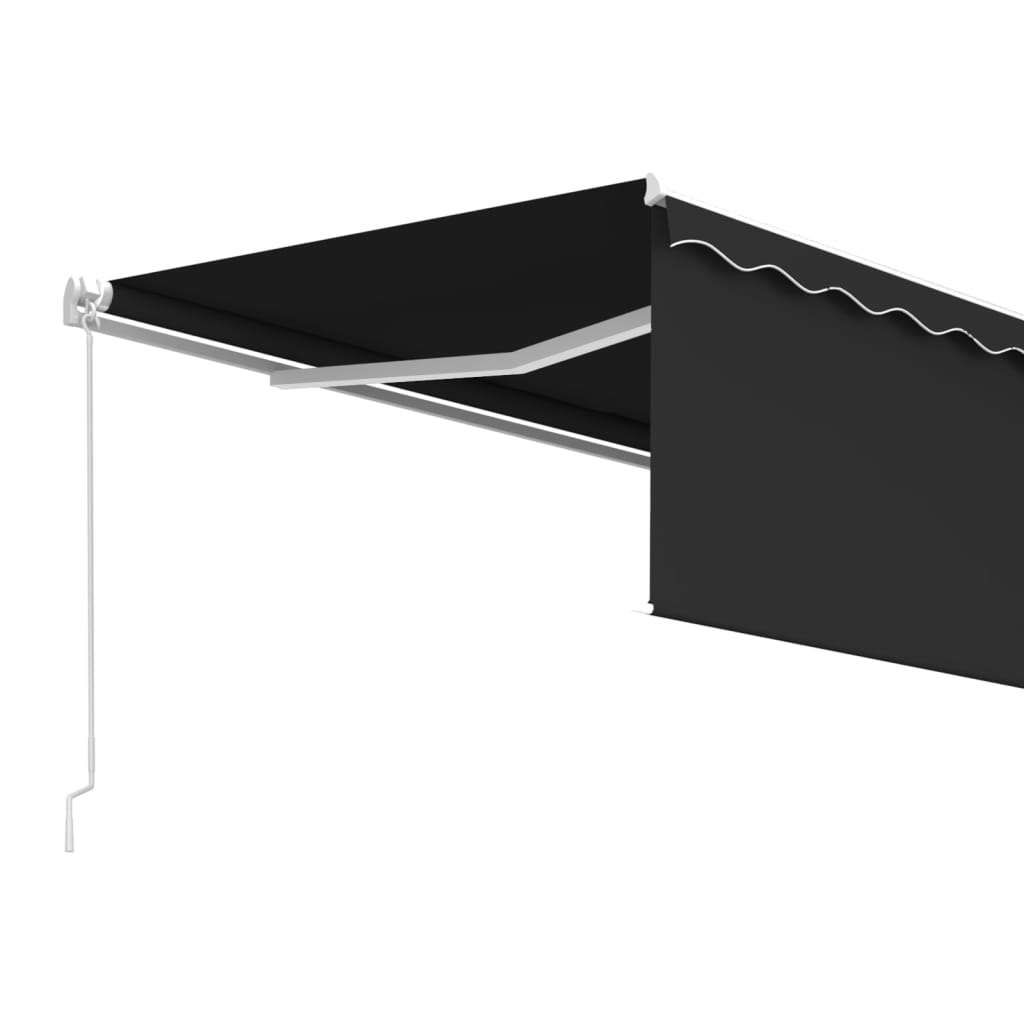 vidaXL Copertină retractabilă manual cu stor, antracit, 4,5x3 m