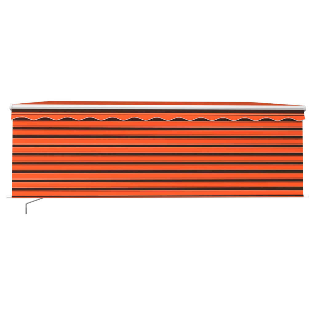 vidaXL Copertină retractabilă manual cu stor, portocaliu&maro, 4,5x3 m vidaXL Copertină retractabilă manual cu stor, portocaliu&maro, 4,5x3 m