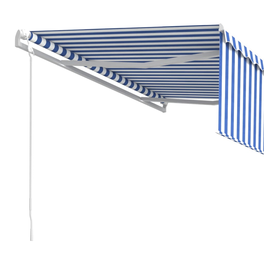 vidaXL Copertină retractabilă automat cu stor, albastru&alb, 4,5x3 m vidaXL Copertină retractabilă automat cu stor, albastru&alb, 4,5x3 m