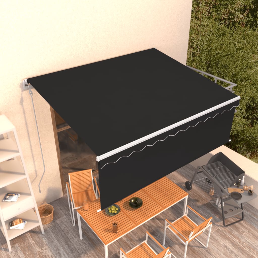 vidaXL Copertină retractabilă automat cu stor, antracit, 4,5x3 m vidaXL Copertină retractabilă automat cu stor, antracit, 4,5x3 m