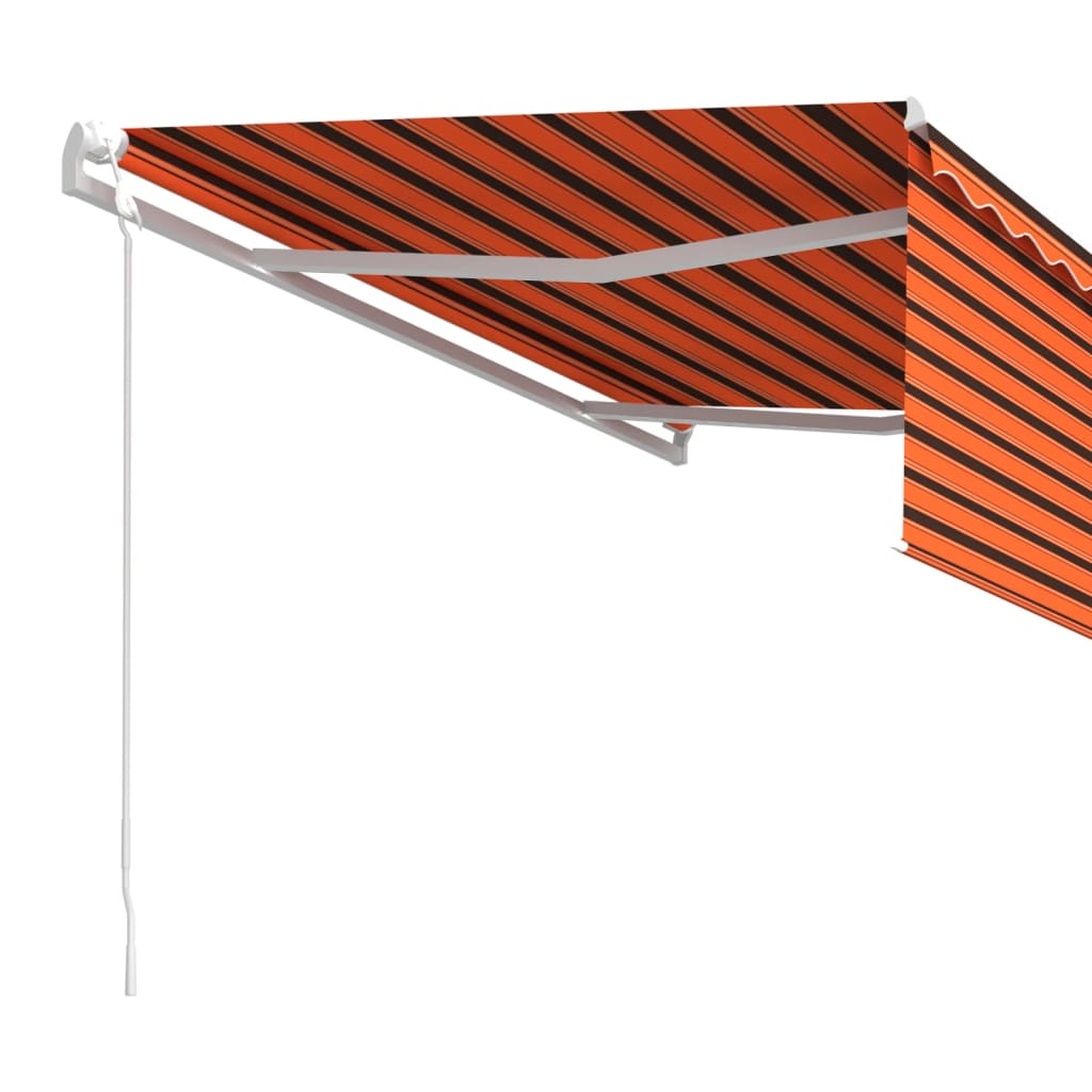 vidaXL Copertină retractabilă automat cu stor, portocaliu&maro 4,5x3 m vidaXL Copertină retractabilă automat cu stor, portocaliu&maro 4,5x3 m
